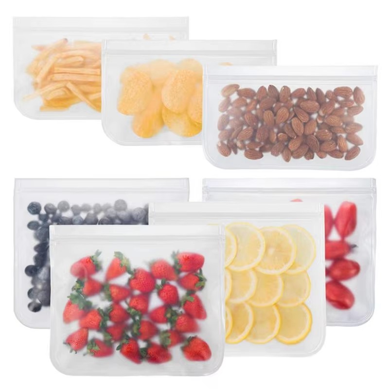 Food Storage Silicone Bags - 1/2/3/4 ชิ้น ภาชนะเก็บอาหารซิลิโคน ถุงเก็บอาหาร ถุงใส่อาหารกลางวัน ถุงซิปล็อคแบบตั้งได้