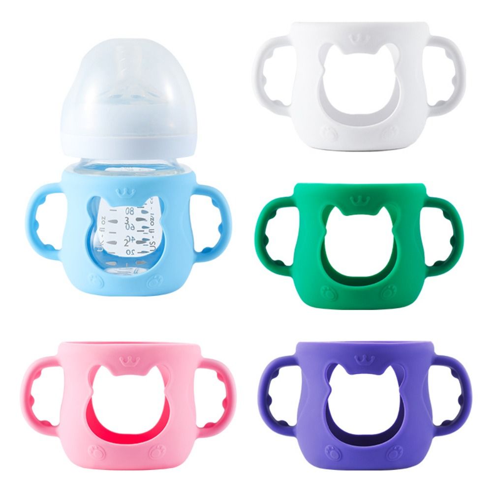 Food Storage Silicone Bags - ฝาครอบขวดนมอเนกประสงค์ป้องกันการแตกหักพร้อมที่จับที่วางขวดนมฉนวนกันความร้อนที่ทนทานปลอกซิลิโคนสำหรับทารก