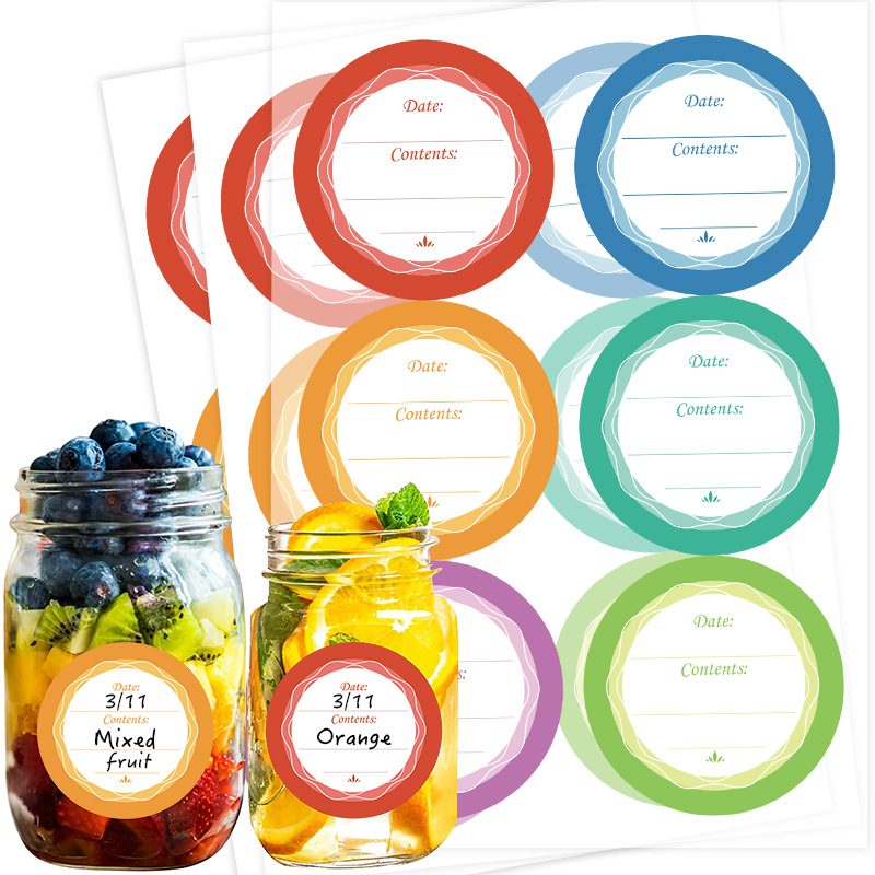 Food Storage Jar Labels - สติกเกอร์ติดฉลากวันที่แบบกันน้ำ ขนาด 4 ซม. จำนวน 6