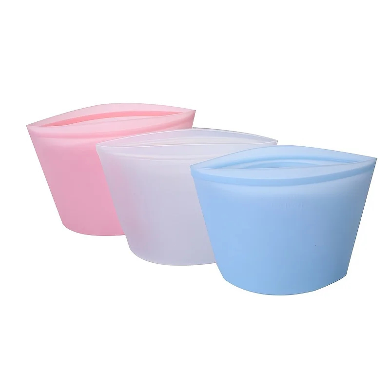 Food Storage Silicone Bags - ถุงซิลิโคนเก็บอาหารแบบใช้ซ้ำได้ - ถุงแช่แข็งเกรดอาหาร ปิดผนึกแน่น ป้องกันการรั่วซึม สำหรับเนื้อสัตว์