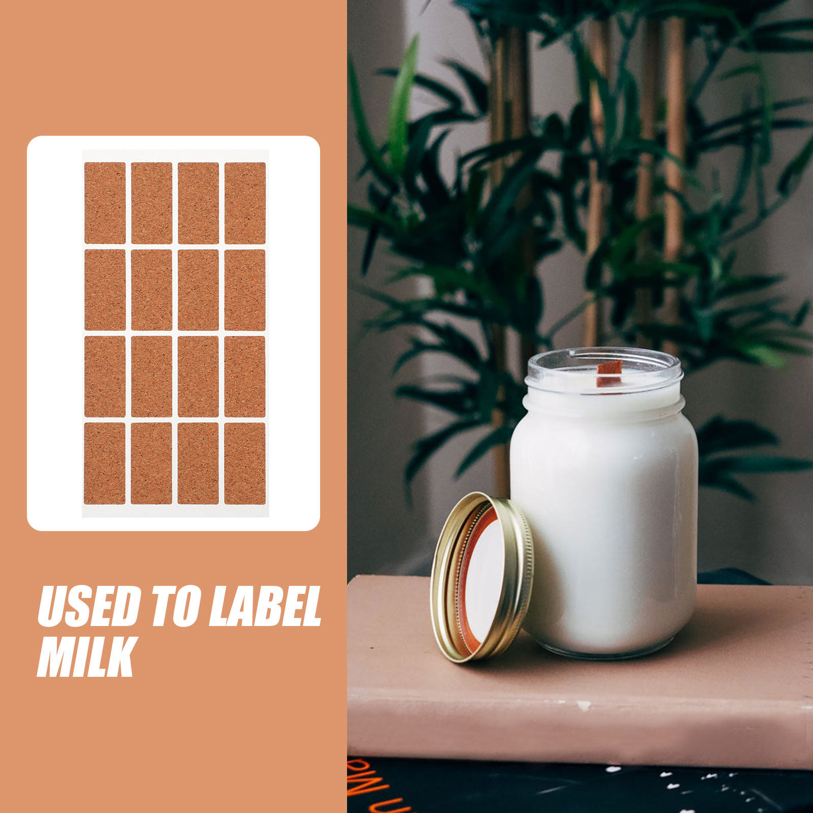 Food Storage Jar Labels - สติกเกอร์ติดฉลากอาหารกันน้ำ 48 ชิ้น สำหรับจัดเก็บในตู้แช่แข็ง ขวดโหล ภาชนะ