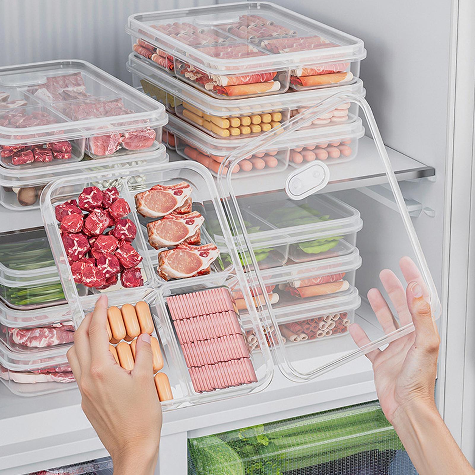 Food Storage Bins - กล่องเก็บของในตู้เย็น 1 ชิ้น กล่องเก็บเนื้อสัตว์และผักเพื่อรักษาความสด กล่องเก็บอาหารโปร่งใส กล่องจัดระเบียบในครัว