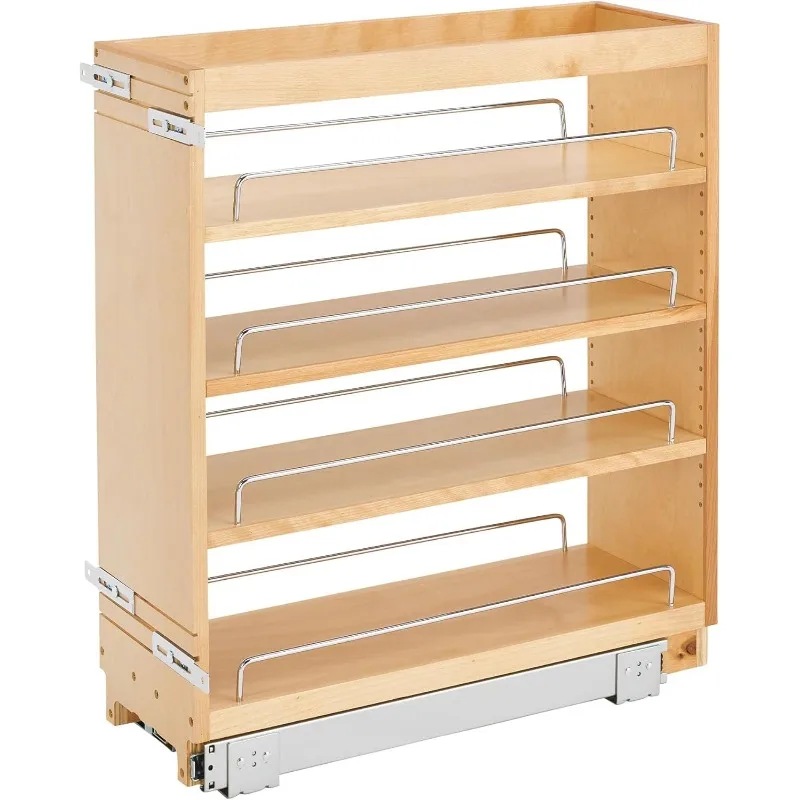 Food Storage Without Pantry - ตู้เก็บของในครัวแบบดึงออกได้สไตล์โพสต์โมเดิร์น ชั้นวางเครื่องปรุงแบบเลื่อนได้ พร้อมชั้นวางปรับระดับได้สำหรับตู้ครัว