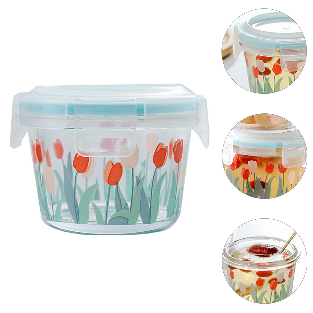 Food Storage Without Pantry - กล่องเก็บอาหารแก้วใส 130 มล. ปิดผนึกสนิท สำหรับเก็บขนมในครัวเรือน รักษาความสดใหม่