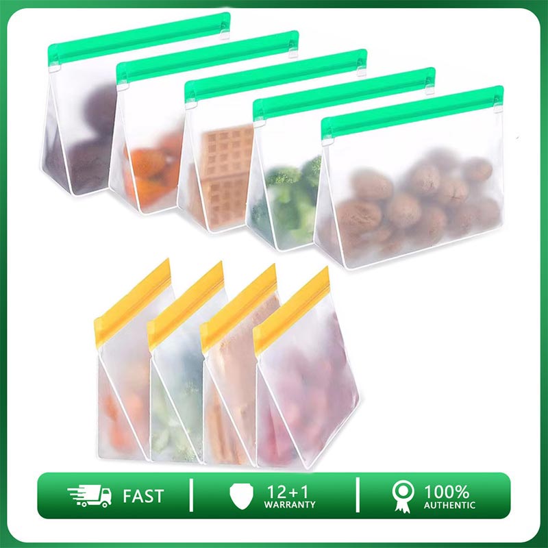Food Storage Silicone Bags - ถุงซิปล็อคสำหรับใส่แซนวิชแบบตั้งป้องกันการรั่วซึมทำจากซิลิโคนใช้ซ้ำได้กระเป๋าเก็บอาหารอัปเกรดอาหารถุงใส่อาหารแบบปิด