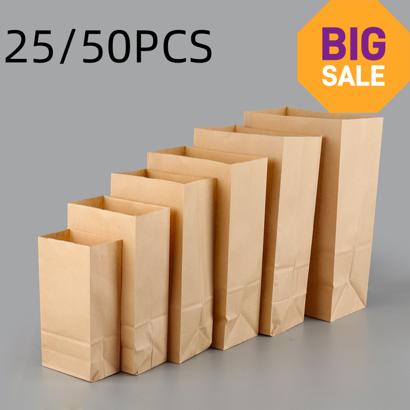 25/50 ชิ้นถุงกระดาษคราฟท์สีน้ำ - Food Storage Of Plants บทวิจารณ์และราคา