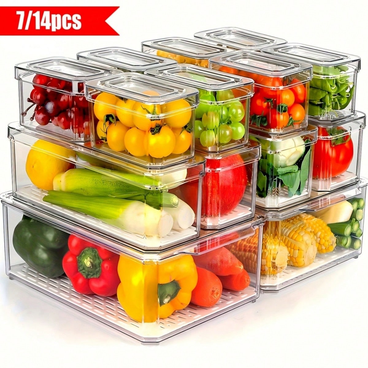 ชุดกล่องจัดระเบียบตู้เย็นแบบซ้ - Food Storage Bins บทวิจารณ์และราคา