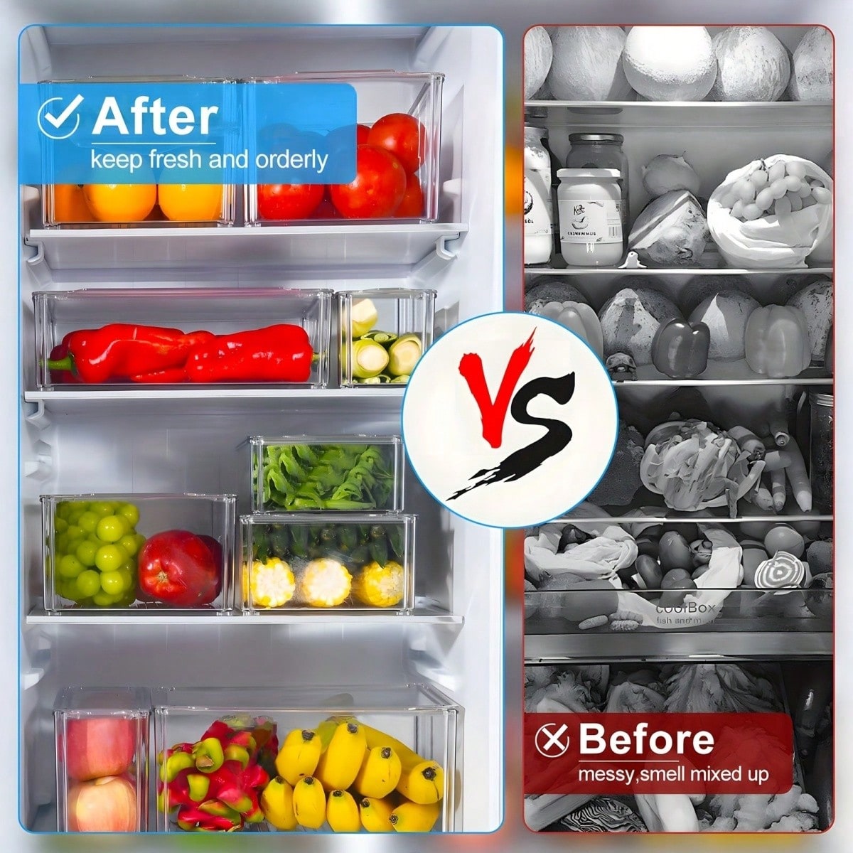 ชุดกล่องจัดระเบียบตู้เย็นแบบซ้ - Food Storage Bins บทวิจารณ์และราคา