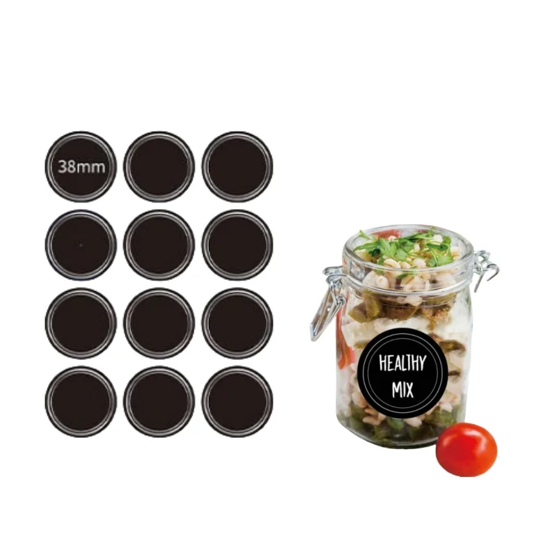 สติกเกอร์กระดานดำทรงกลมกันน้ำแ - Food Storage Jar Labels บทวิจารณ์และราคา