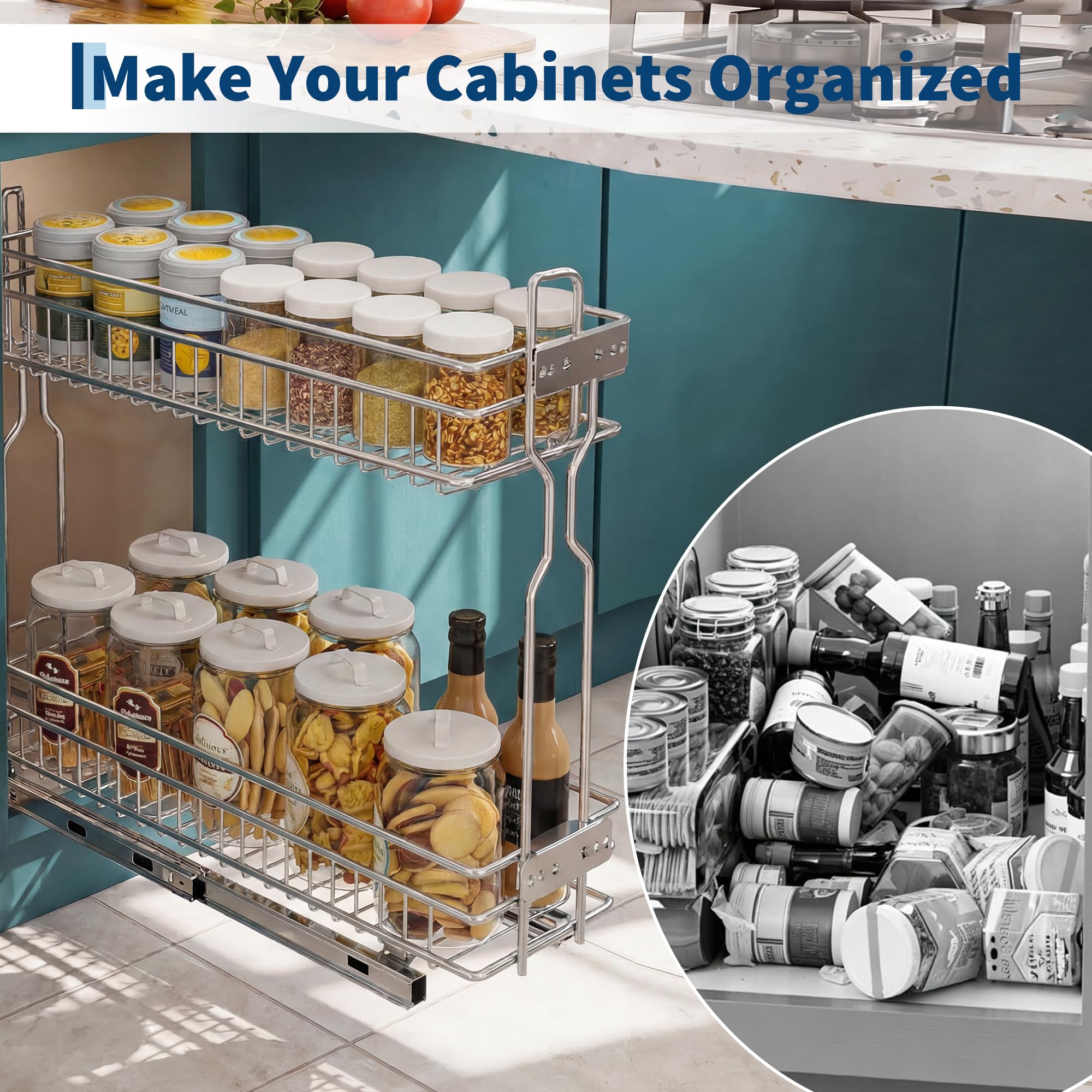 ชั้นจัดระเบียบแบบสองชั้น ดึงออ - Food Storage Without Pantry บทวิจารณ์และราคา