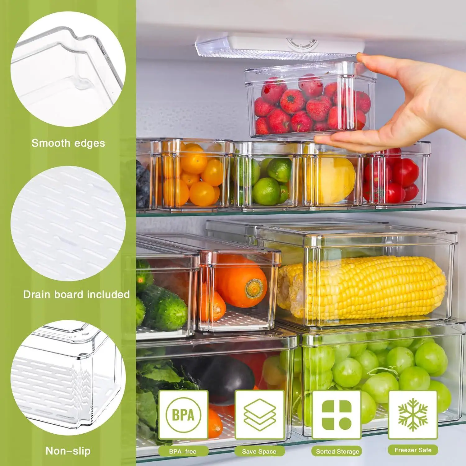 กล่องจัดระเบียบตู้เย็นแบบใส 10 - Food Storage Without Pantry บทวิจารณ์และราคา