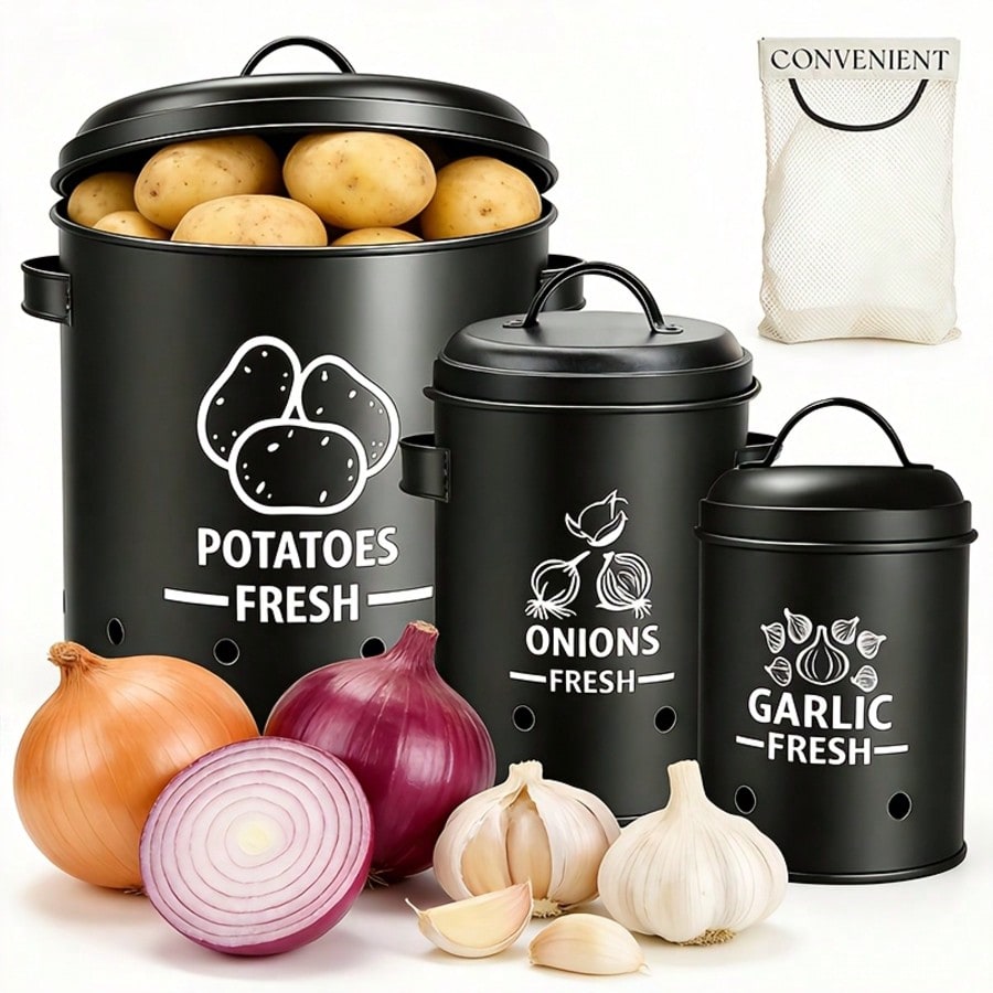 ชุดกล่องเก็บมันฝรั่ง หัวหอม กร - Food Storage For Room บทวิจารณ์และราคา