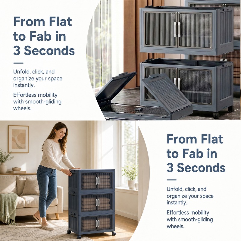 ตู้เก็บของพลาสติกแบบพับได้ 3 ช - Stackable Pantry Bin บทวิจารณ์และราคา