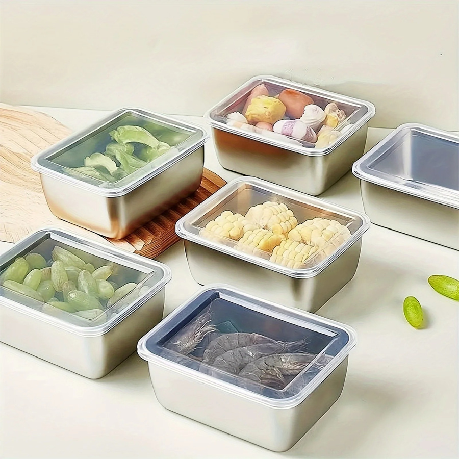 1/3/5pcs สแตนเลสกล่องเก็บอาหาร - Food Storage Bins บทวิจารณ์และราคา