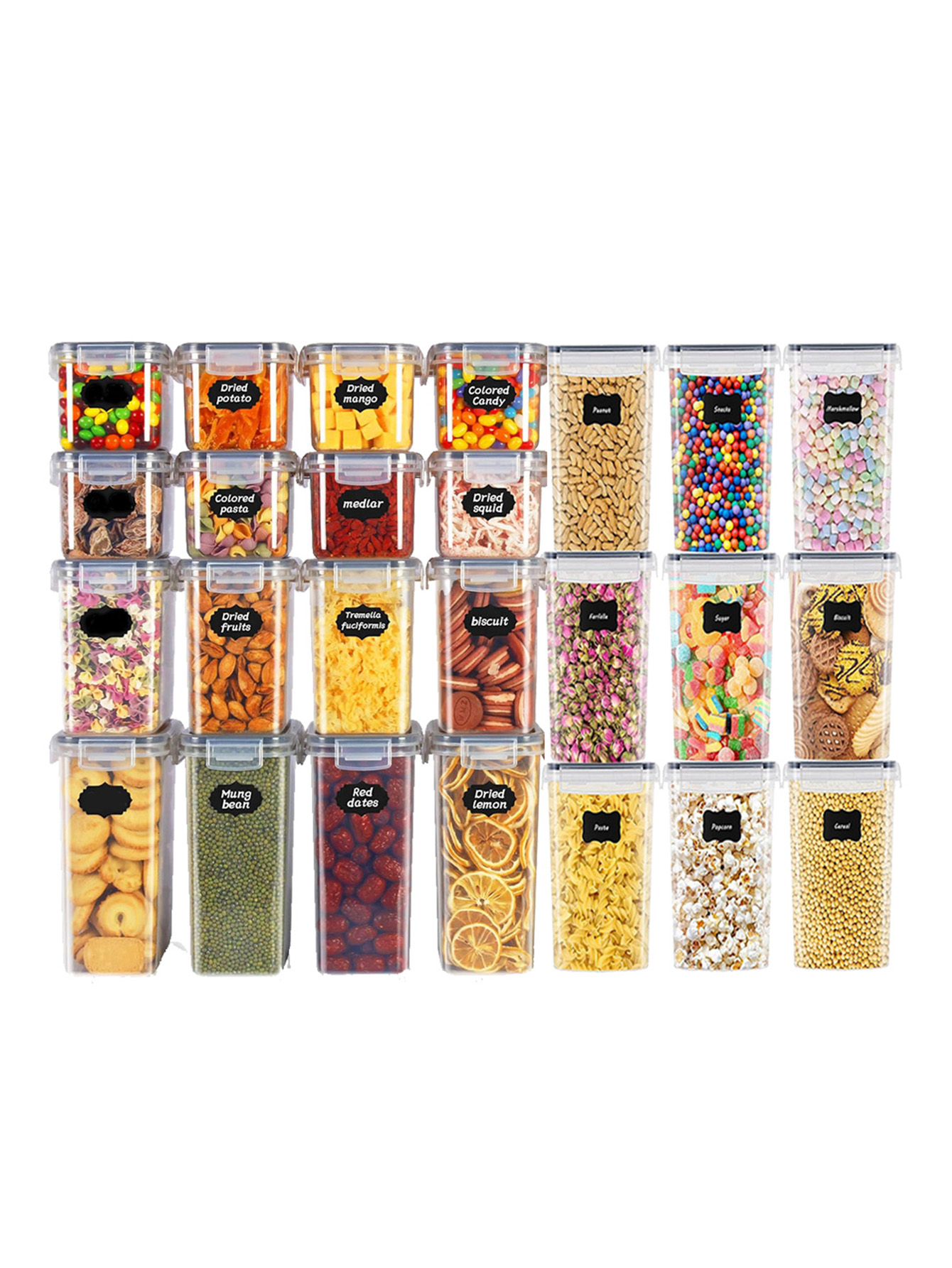 48 ชิ้น, ภาชนะเก็บอาหารแบบมีฝา - Food Storage Jar Labels บทวิจารณ์และราคา
